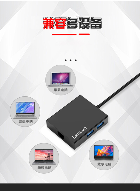 Lenovo USB C HUB - Multi USB 3.0, czytnik kart, HDMI Adapter Dock (dla Lenovo Yoga Book, Miix 5) - akcesoria Port USB typu C Splitter - Wianko - 9