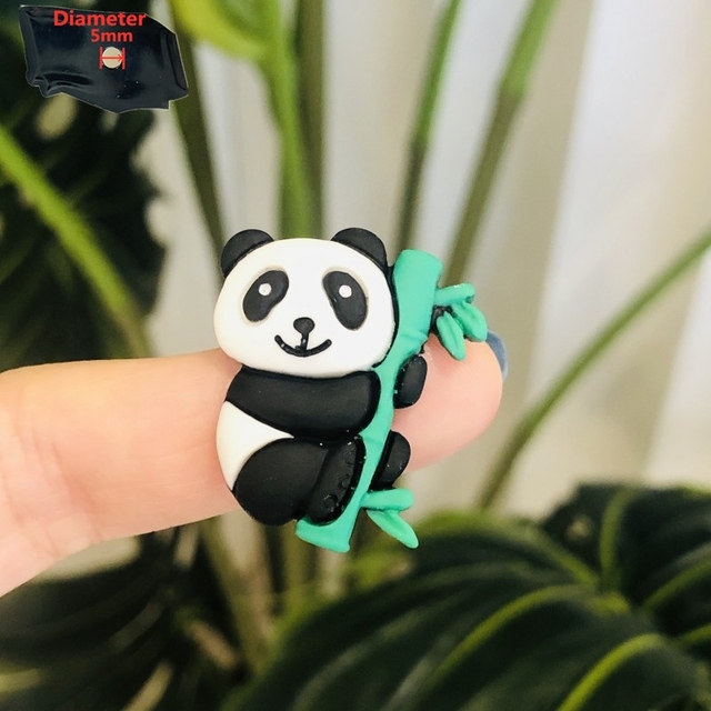Magnes na lodówkę z żywicy - Cute Cartoon z motywem pandy, hipopotama, jeża, łabędzia, świńki i jednorożca - Wianko - 7