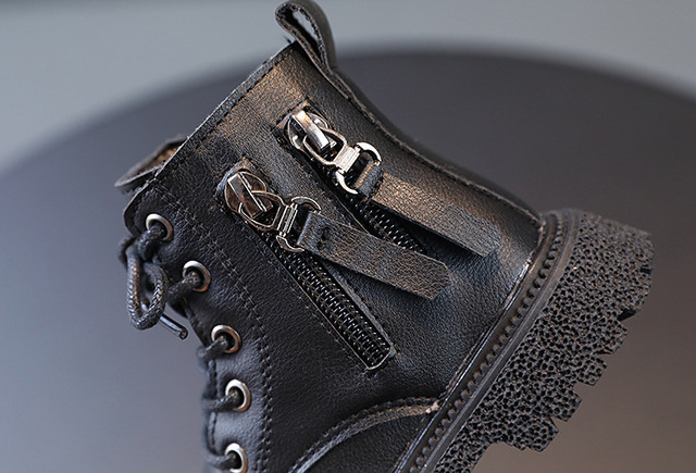 Czarno-bordowe lekkie dziewczęce buty na platformie Martin 2022 - Wianko - 19