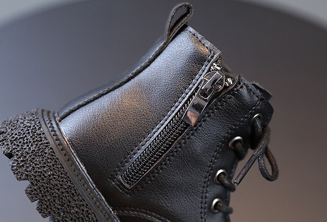 Czarno-bordowe lekkie dziewczęce buty na platformie Martin 2022 - Wianko - 20