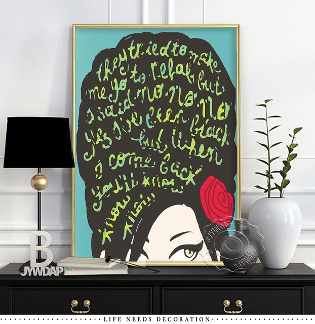 Plakaty i druki Amy Winehouse - malarstwo na płótnie na ścianę do sypialni i salonu, dekoracja wnętrza - Wianko - 10