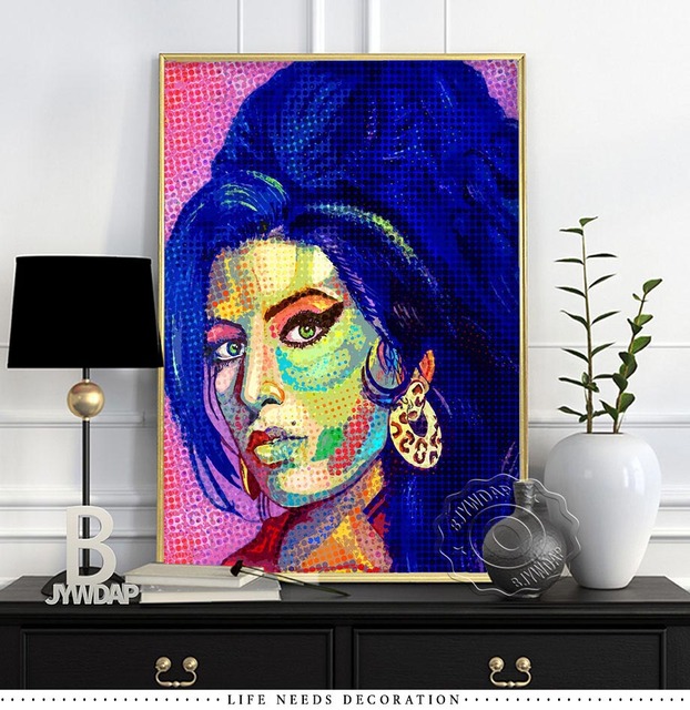 Plakaty i druki Amy Winehouse - malarstwo na płótnie na ścianę do sypialni i salonu, dekoracja wnętrza - Wianko - 18