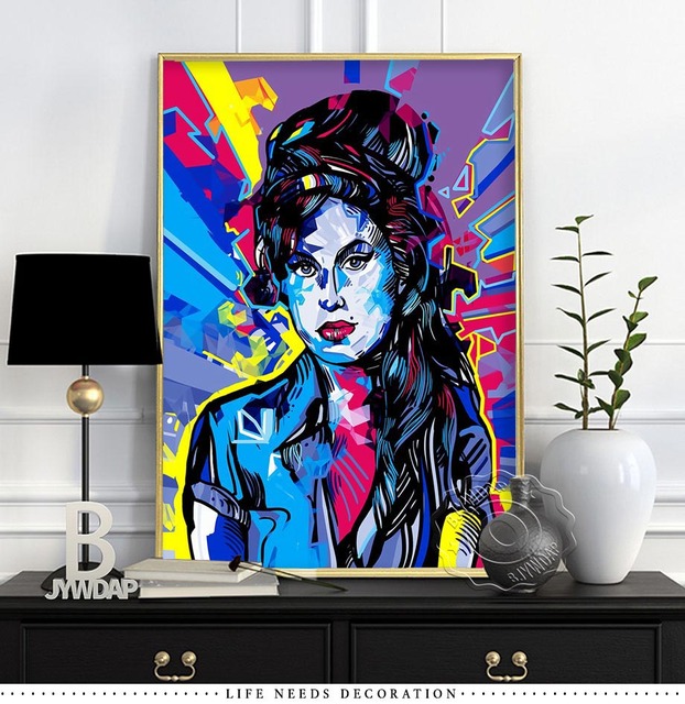 Plakaty i druki Amy Winehouse - malarstwo na płótnie na ścianę do sypialni i salonu, dekoracja wnętrza - Wianko - 15
