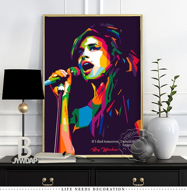 Plakaty i druki Amy Winehouse - malarstwo na płótnie na ścianę do sypialni i salonu, dekoracja wnętrza - Wianko - 17