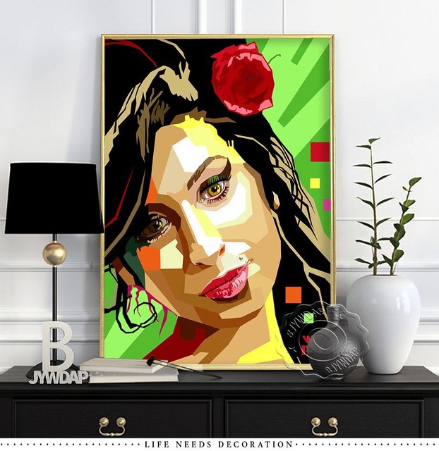 Plakaty i druki Amy Winehouse - malarstwo na płótnie na ścianę do sypialni i salonu, dekoracja wnętrza - Wianko - 6