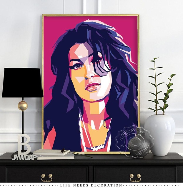 Plakaty i druki Amy Winehouse - malarstwo na płótnie na ścianę do sypialni i salonu, dekoracja wnętrza - Wianko - 8