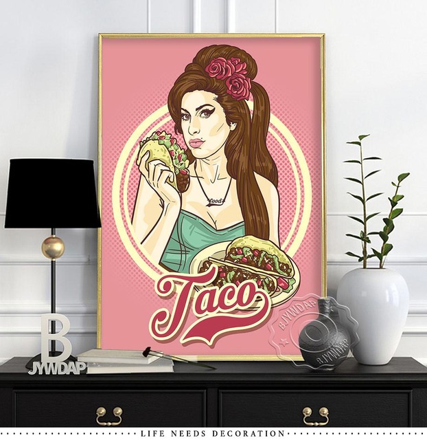 Plakaty i druki Amy Winehouse - malarstwo na płótnie na ścianę do sypialni i salonu, dekoracja wnętrza - Wianko - 7