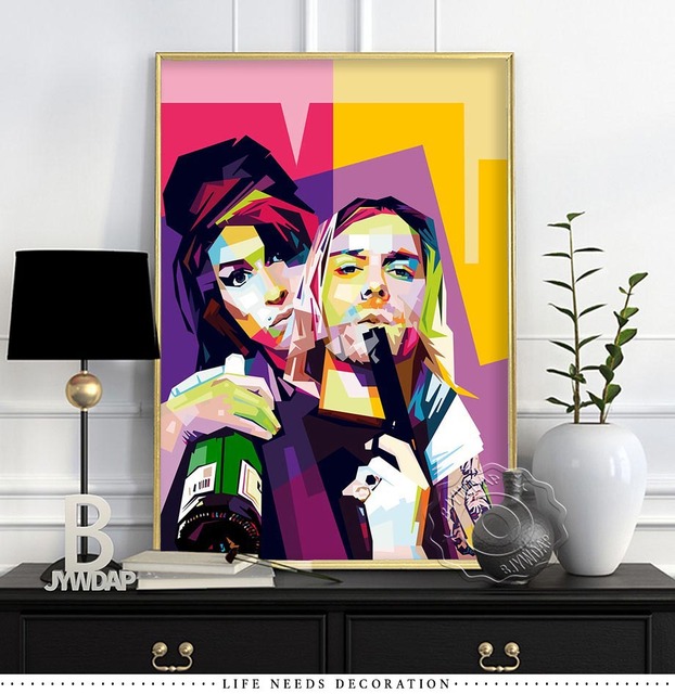 Plakaty i druki Amy Winehouse - malarstwo na płótnie na ścianę do sypialni i salonu, dekoracja wnętrza - Wianko - 14
