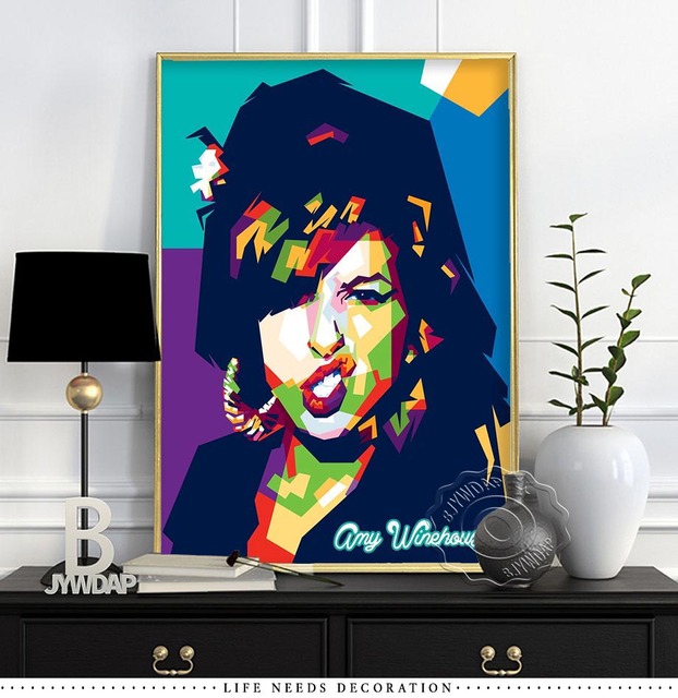 Plakaty i druki Amy Winehouse - malarstwo na płótnie na ścianę do sypialni i salonu, dekoracja wnętrza - Wianko - 9
