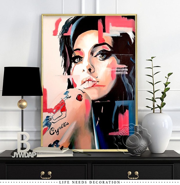Plakaty i druki Amy Winehouse - malarstwo na płótnie na ścianę do sypialni i salonu, dekoracja wnętrza - Wianko - 19