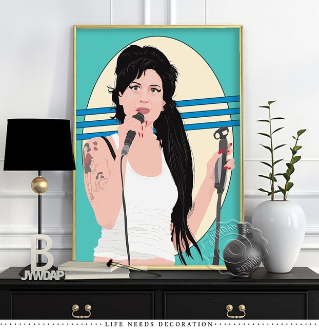 Plakaty i druki Amy Winehouse - malarstwo na płótnie na ścianę do sypialni i salonu, dekoracja wnętrza - Wianko - 13
