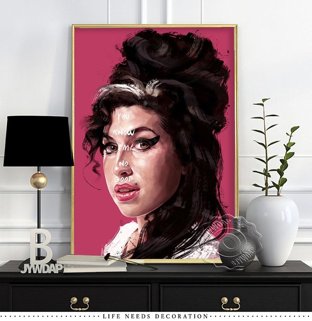 Plakaty i druki Amy Winehouse - malarstwo na płótnie na ścianę do sypialni i salonu, dekoracja wnętrza - Wianko - 16