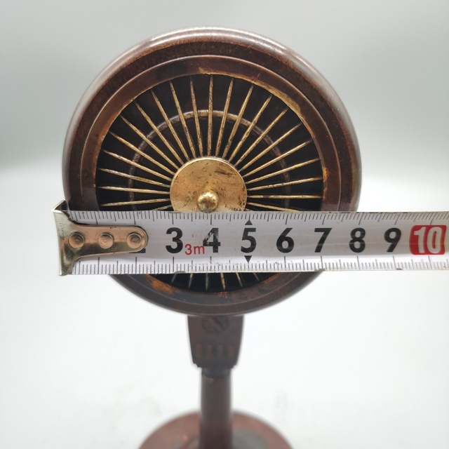 Starodawny wentylator elektryczny 614.4G Vintage z mosiężnym palnikiem na kadzidło - ozdobne antyczne rzeźbienie - Wianko - 2
