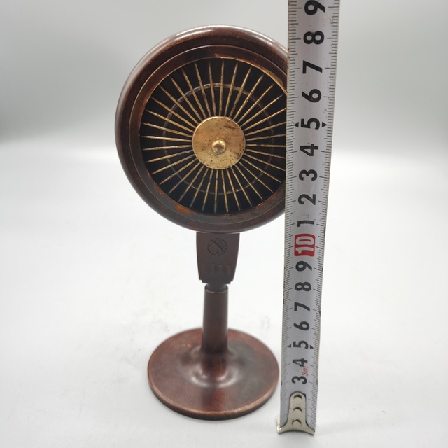Starodawny wentylator elektryczny 614.4G Vintage z mosiężnym palnikiem na kadzidło - ozdobne antyczne rzeźbienie - Wianko - 1