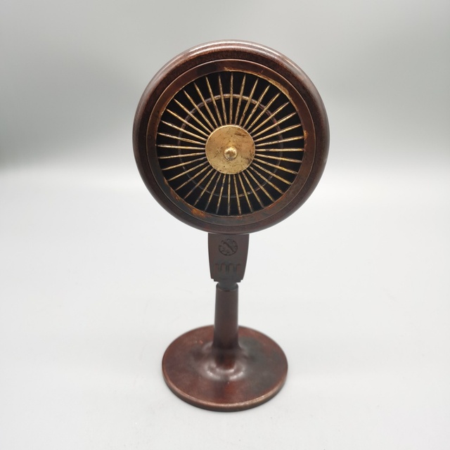 Starodawny wentylator elektryczny 614.4G Vintage z mosiężnym palnikiem na kadzidło - ozdobne antyczne rzeźbienie - Wianko - 3