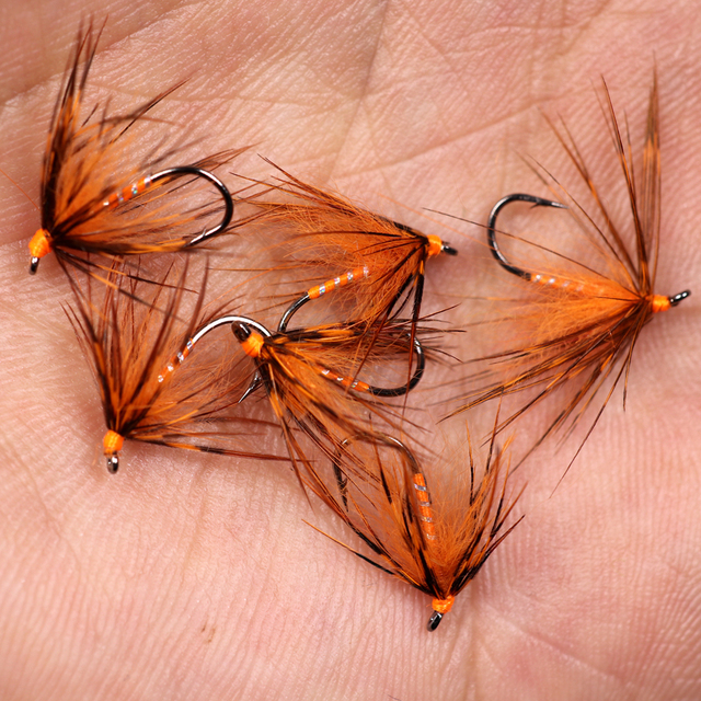 Bimoo 6 sztuk przynęta Tenkara Fly #12 różne kolory na pstrąga - Wet Fly z miękkim Hackle, Emerger larwy nimfa, kolczasty hak - Wianko - 25