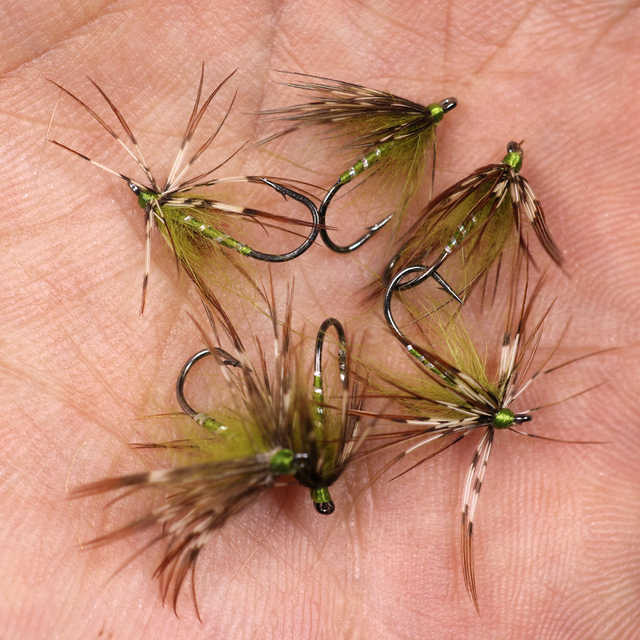 Bimoo 6 sztuk przynęta Tenkara Fly #12 różne kolory na pstrąga - Wet Fly z miękkim Hackle, Emerger larwy nimfa, kolczasty hak - Wianko - 23