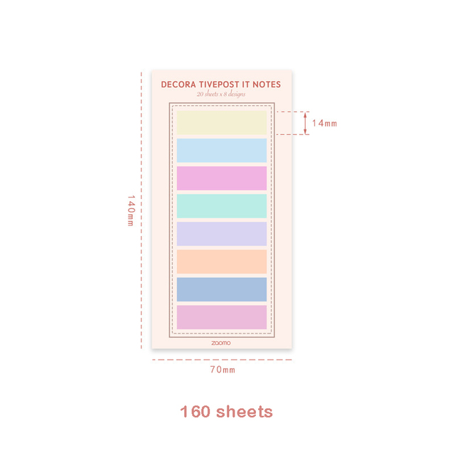Bloczek notesowy z zakładkami indeksu, samoprzylepne karteczki Kawaii z wiadomością, 160 arkuszy - Wianko - 16