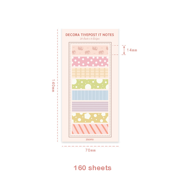 Bloczek notesowy z zakładkami indeksu, samoprzylepne karteczki Kawaii z wiadomością, 160 arkuszy - Wianko - 14
