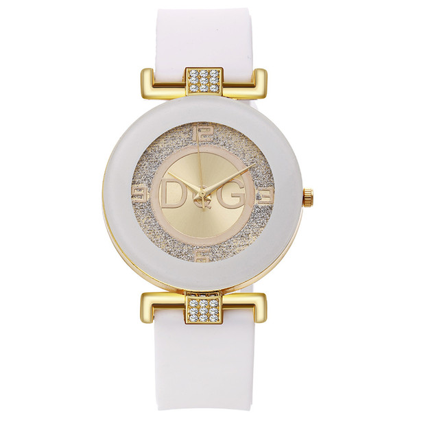 Nowoczesny zegarek damski z czarnym i białym paskiem silikonowym oraz dużą tarczą - 2021 nowa kolekcja - Wianko - 6