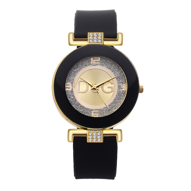 Nowoczesny zegarek damski z czarnym i białym paskiem silikonowym oraz dużą tarczą - 2021 nowa kolekcja - Wianko - 5
