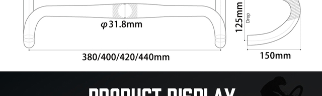 UNO Racing kierownica rowerowa 31.8mm ultralekka Drop Bar 380/400/420/440mm - Wianko - 7
