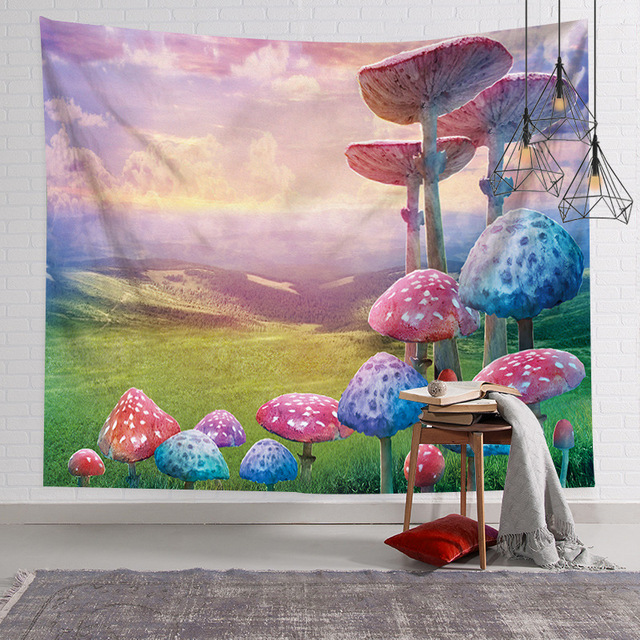 Hippie psychodeliczny kolorowy grzyb gobelin do dekoracji wieloosobowego pokoju i salonu - Wianko - 13