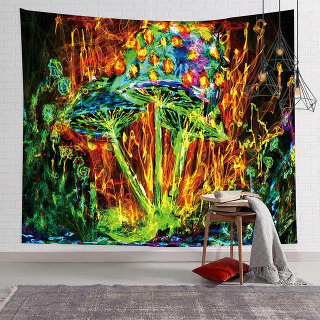 Hippie psychodeliczny kolorowy grzyb gobelin do dekoracji wieloosobowego pokoju i salonu - Wianko - 11