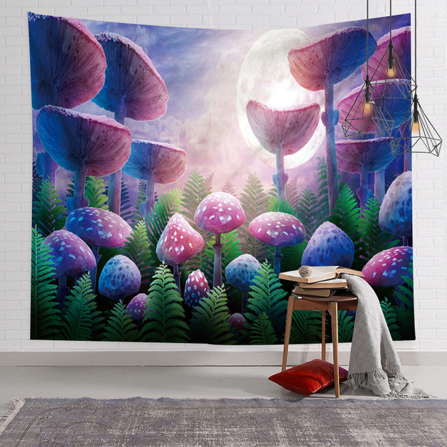 Hippie psychodeliczny kolorowy grzyb gobelin do dekoracji wieloosobowego pokoju i salonu - Wianko - 15