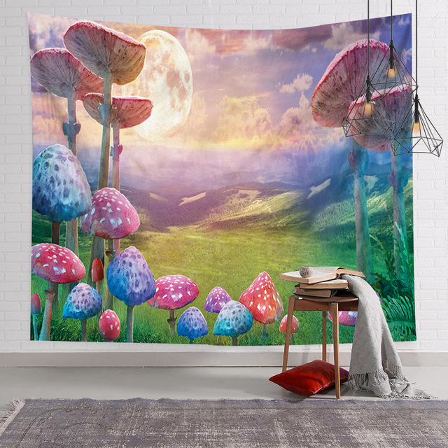 Hippie psychodeliczny kolorowy grzyb gobelin do dekoracji wieloosobowego pokoju i salonu - Wianko - 9
