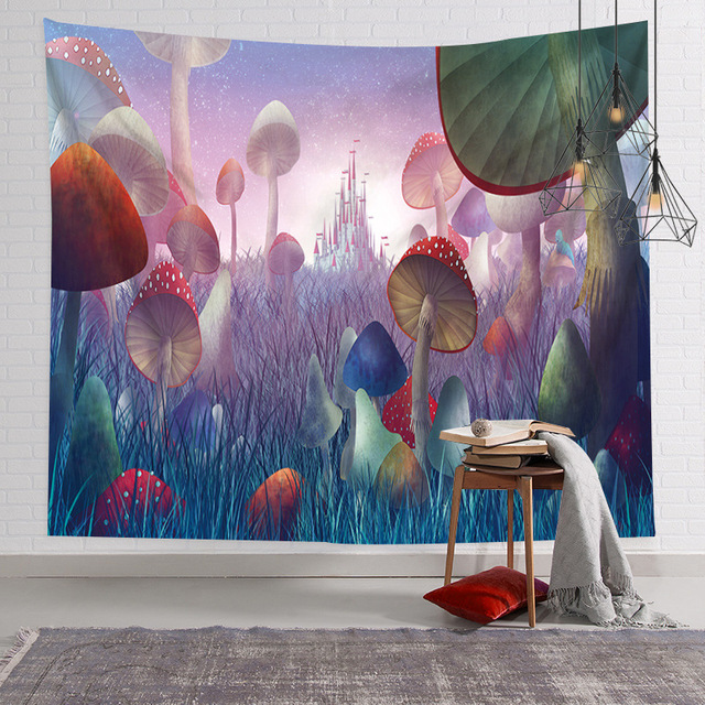 Hippie psychodeliczny kolorowy grzyb gobelin do dekoracji wieloosobowego pokoju i salonu - Wianko - 5