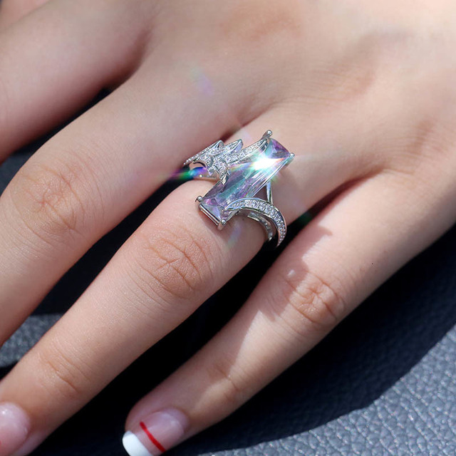 Pierścień z srebra 925 z szmaragdowym kamieniem w kształcie prostokąta, JoiasHome, dla kobiet, prezent na wesele, rozmiar 6-10 - Wianko - 14