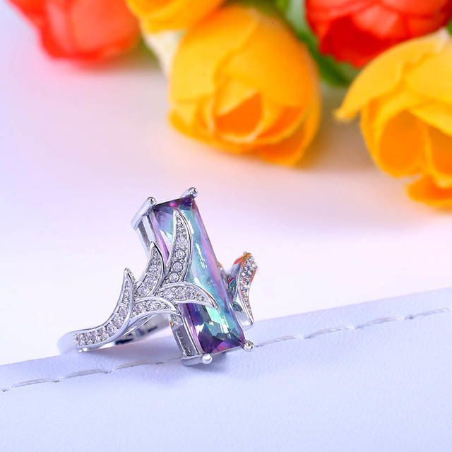 Pierścień z srebra 925 z szmaragdowym kamieniem w kształcie prostokąta, JoiasHome, dla kobiet, prezent na wesele, rozmiar 6-10 - Wianko - 13