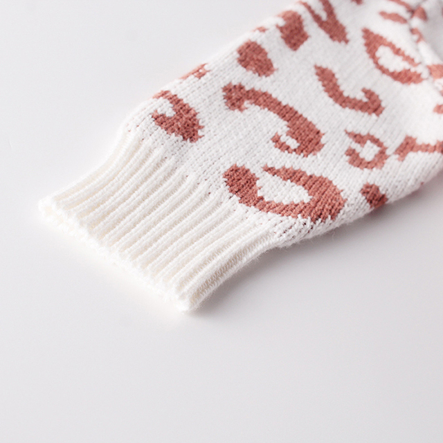 Kombinezon Knitting Romper dla malucha dziewczynki - wiosna/jesień, długie rękawy, wzór w cętki - Wianko - 6
