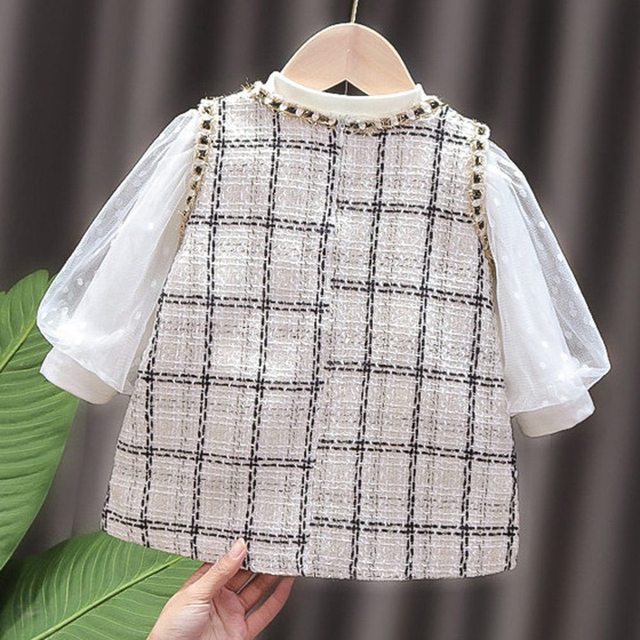 2021 Sukienka ogrodniczka i bluzka z długim rękawem dla dzieci dziecięcych - zestaw ubranek niemowlęcych - Wianko - 5