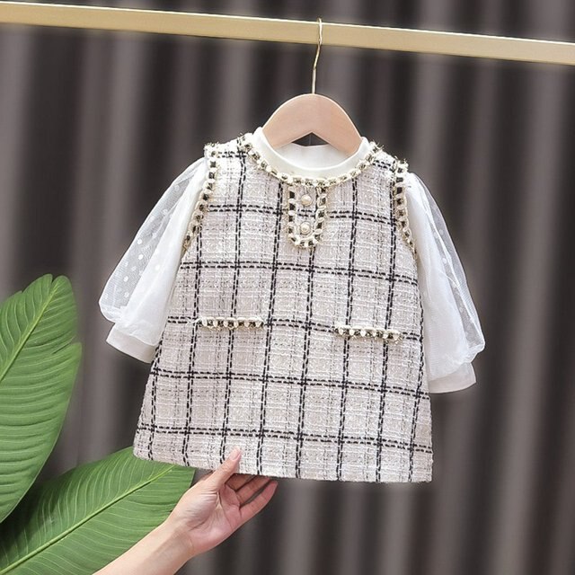 2021 Sukienka ogrodniczka i bluzka z długim rękawem dla dzieci dziecięcych - zestaw ubranek niemowlęcych - Wianko - 3