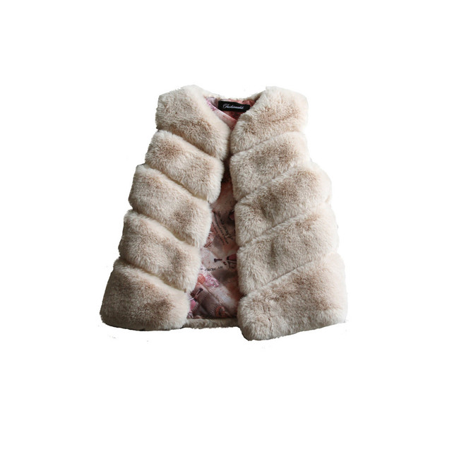 Nowa modna kamizelka jesień/zima dla dzieci dziewczyn z bawełny i ciepłym futrem, 6 kolorów, 2-8 lat - Wianko - 8