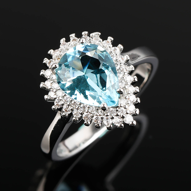 Modny pierścień kryształowy ze stali nierdzewnej - damski prezent, biżuteria ślubna - Wianko - 31