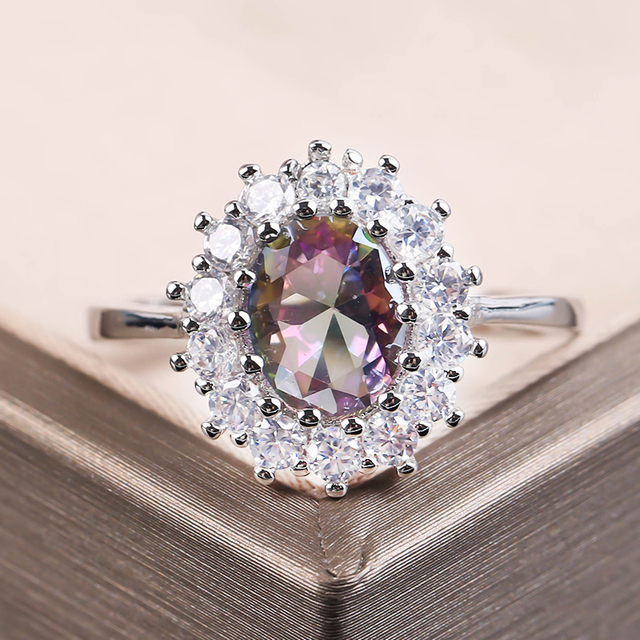 Modny pierścień kryształowy ze stali nierdzewnej - damski prezent, biżuteria ślubna - Wianko - 18