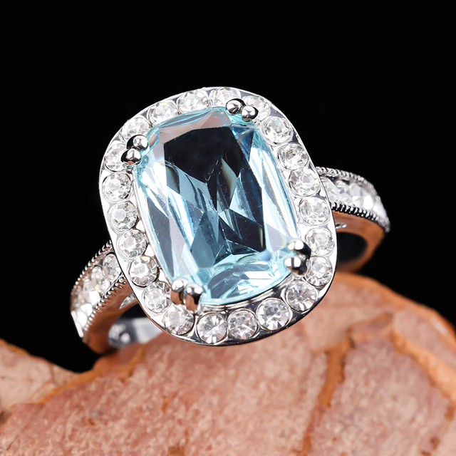Modny pierścień kryształowy ze stali nierdzewnej - damski prezent, biżuteria ślubna - Wianko - 26