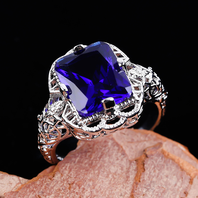 Modny pierścień kryształowy ze stali nierdzewnej - damski prezent, biżuteria ślubna - Wianko - 21