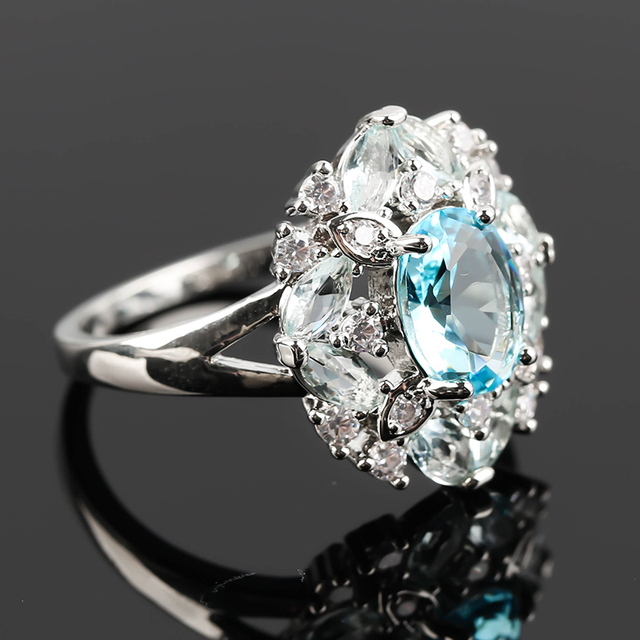 Modny pierścień kryształowy ze stali nierdzewnej - damski prezent, biżuteria ślubna - Wianko - 23