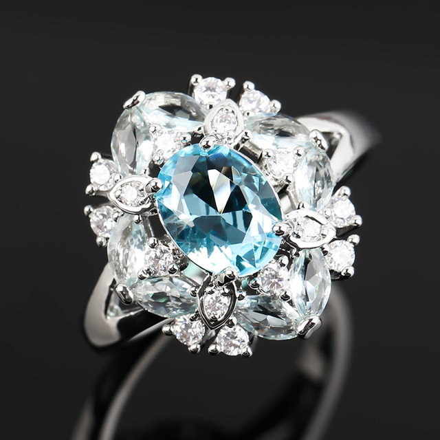 Modny pierścień kryształowy ze stali nierdzewnej - damski prezent, biżuteria ślubna - Wianko - 24