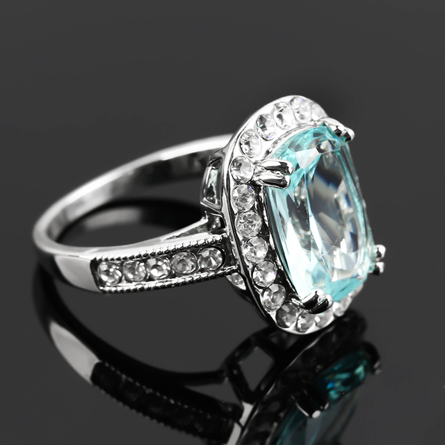 Modny pierścień kryształowy ze stali nierdzewnej - damski prezent, biżuteria ślubna - Wianko - 28