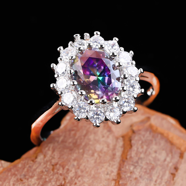 Modny pierścień kryształowy ze stali nierdzewnej - damski prezent, biżuteria ślubna - Wianko - 19