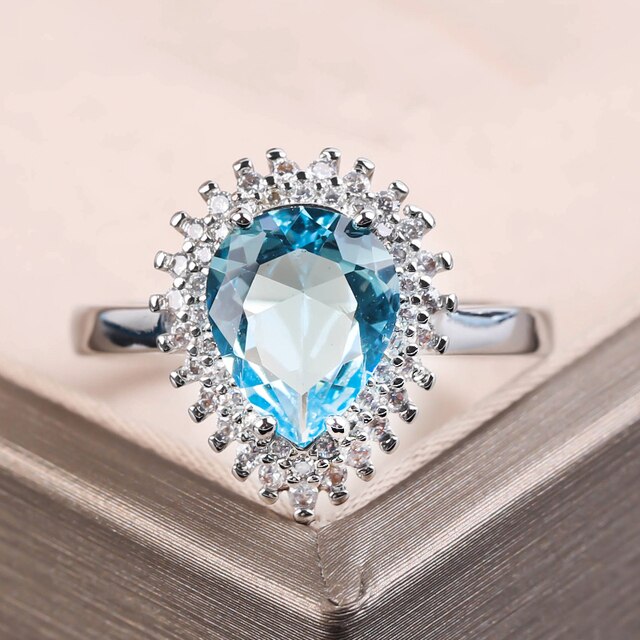 Modny pierścień kryształowy ze stali nierdzewnej - damski prezent, biżuteria ślubna - Wianko - 29