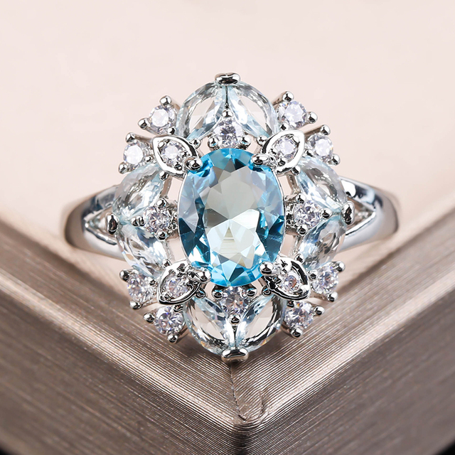 Modny pierścień kryształowy ze stali nierdzewnej - damski prezent, biżuteria ślubna - Wianko - 22