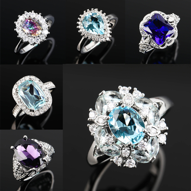Modny pierścień kryształowy ze stali nierdzewnej - damski prezent, biżuteria ślubna - Wianko - 17