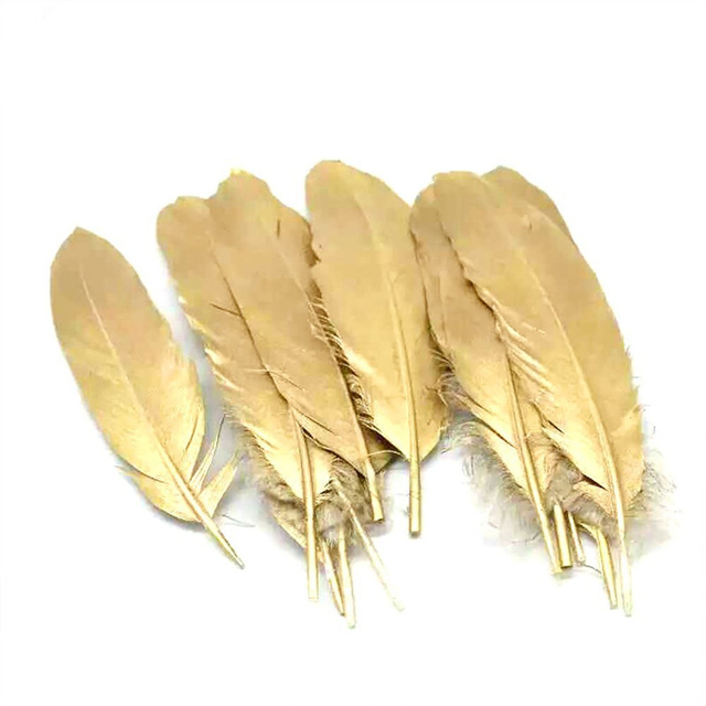 Złote i srebrne zanurzone gęsie/kacze pióra brokatowe - akcesoria DIY, dekoracje ślubne, biżuteria - Wianko - 18