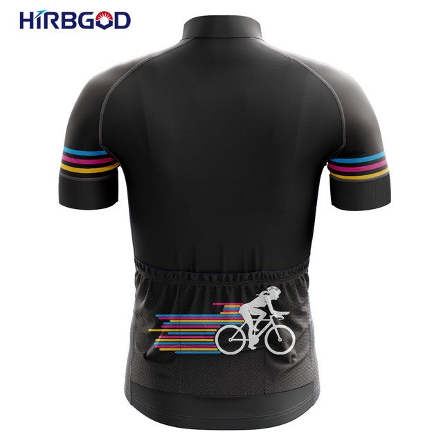 Nowa letnia koszulka rowerowa HIRBGOD Jersey Road Team czerwono-czarna z krótkim rękawem - Wianko - 12